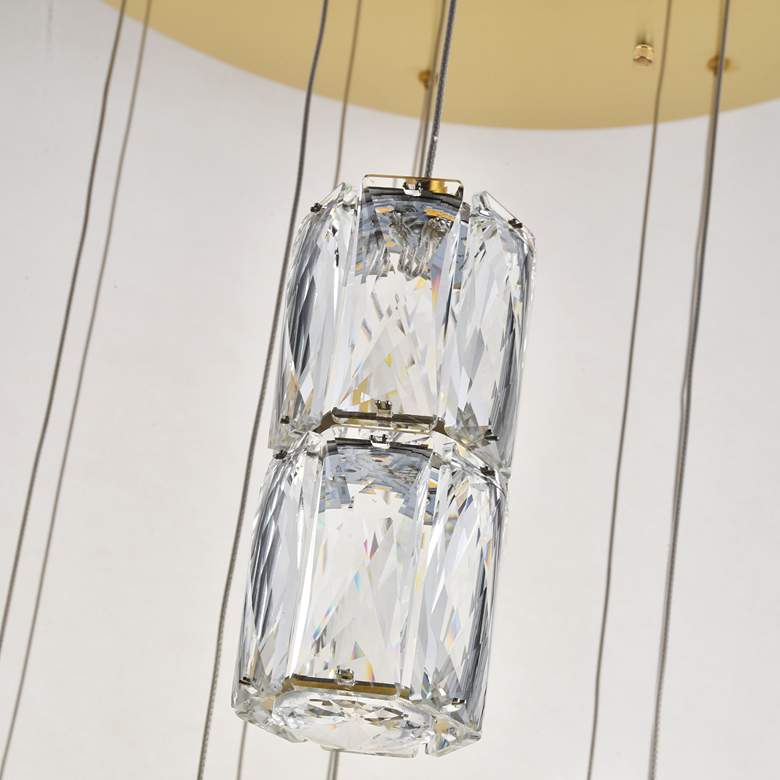 Image 6 Polaris 28" Wide Gold and Crystal LED Multi Light Pendant more views