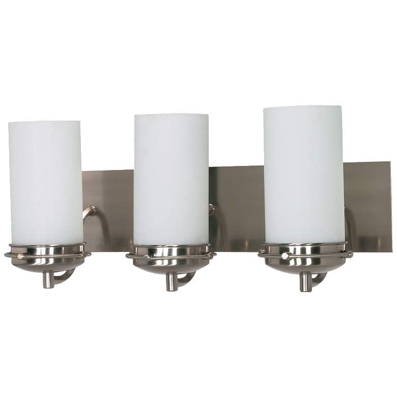 Image 1 Polaris; 3 Light; 21 in.; Vanity with Satin Frosted Glass Shades