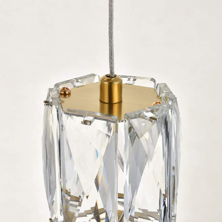 Image 4 Polaris 36" Wide Gold Crystal LED Linear Multi Light Pendant more views
