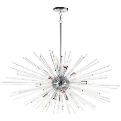 Polaris 40" Wide Polished Chrome 16-Light Sputnik Pendant