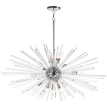 Polaris 40" Wide Polished Chrome 16-Light Sputnik Pendant
