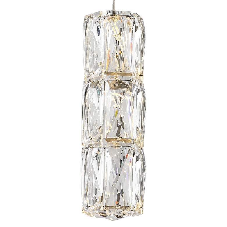Image 3 Polaris 6" Wide Chrome and Crystal LED Mini Pendant Light more views