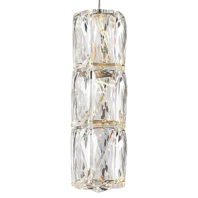 Image 3 Polaris 6 inch Wide Chrome and Crystal LED Mini Pendant Light more views