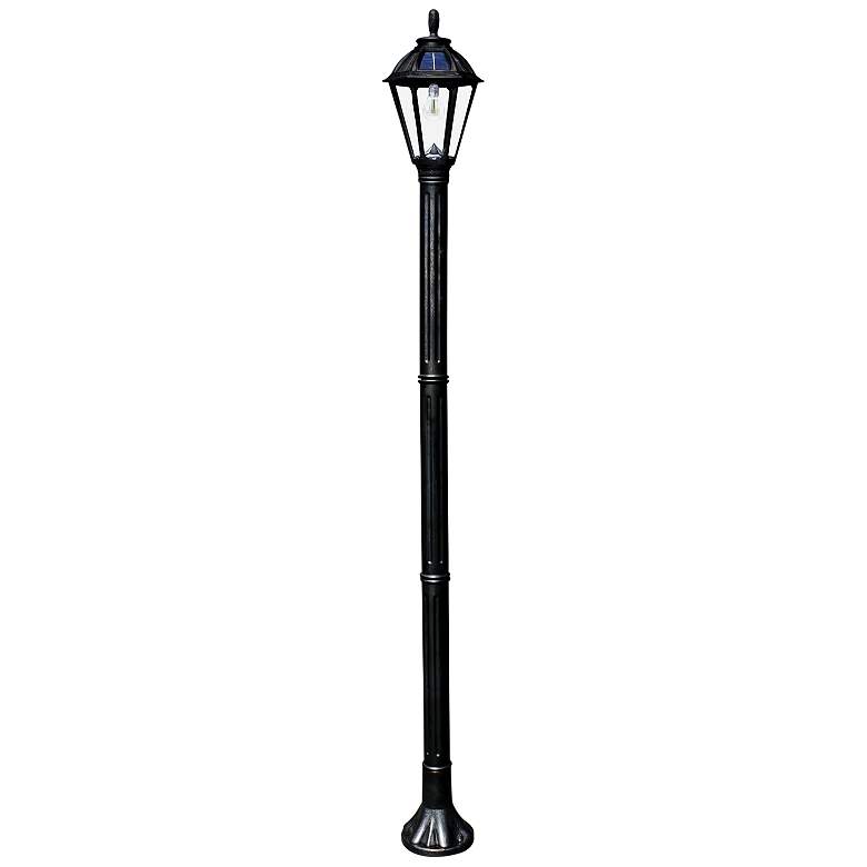 Image 1 Polaris 83 3/4" High Black Solar LED Outdoor Post Light