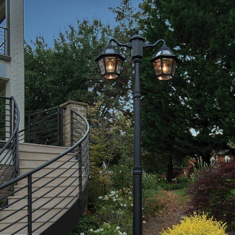 Image 5 Polaris 92" High Black Dusk to Dawn LED 2-Light Lamp Post more views