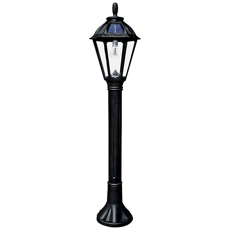 Image 1 Polaris Bollard 44 1/4" High Black Solar LED Landscape Light