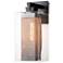 Polaris Outdoor Large Sconce - Black - Silver Accents - Clear Glass