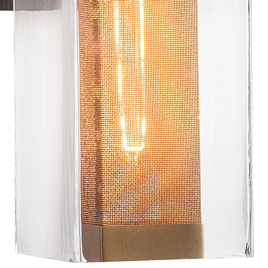 Image 3 Polaris Outdoor Medium Sconce - Black Finish - Gold Accents - Clear Glass more views