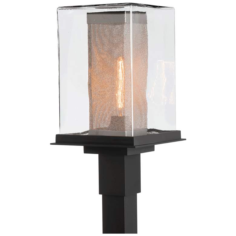 Image 1 Polaris Outdoor Post Light - Black Finish - Silver Accents - Clear Glass