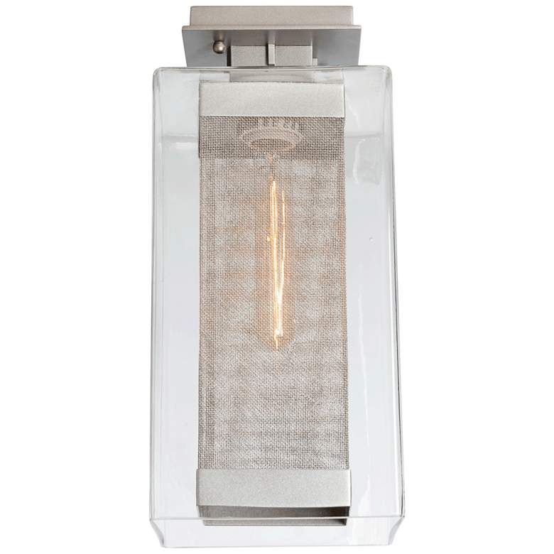 Image 1 Polaris Outdoor Semi-Flush - Steel Finish - Silver Accents - Clear Glass
