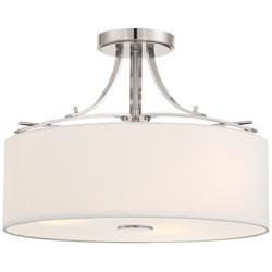 Poleis 16 1/2&quot; Wide Brushed Nickel Ceiling Light
