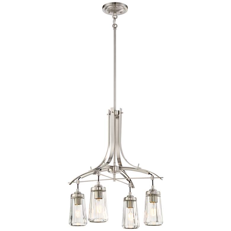 Image 3 Poleis 21" Wide Brushed Nickel 4-Light Chandelier more views