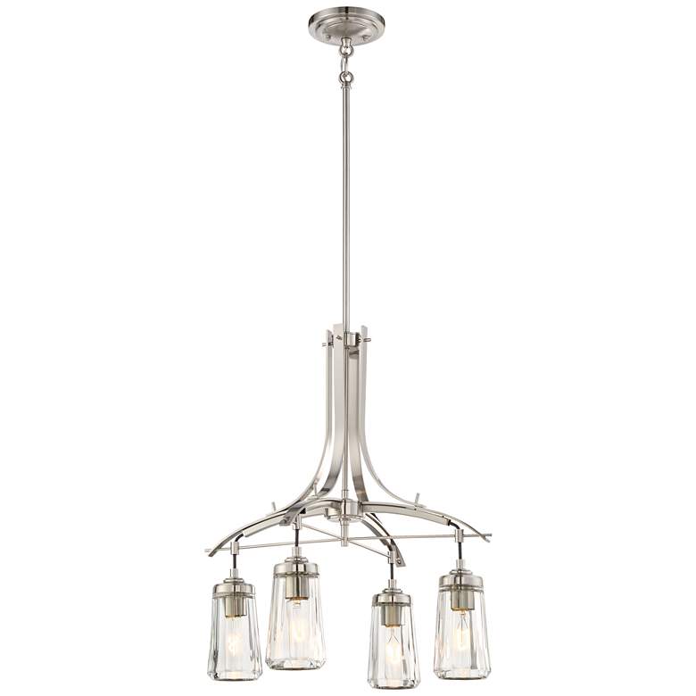 Image 3 Poleis 21 inch Wide Brushed Nickel 4-Light Chandelier more views