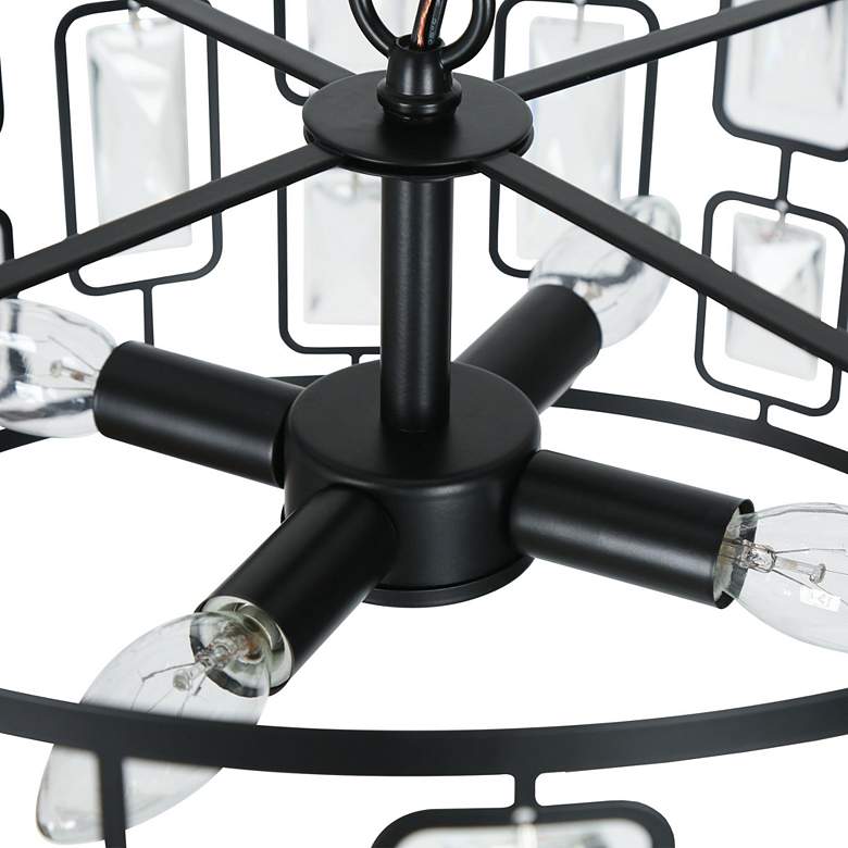 Image 3 Polia 16 1/2" Wide Black Metal 4-Light Drum Chandelier more views