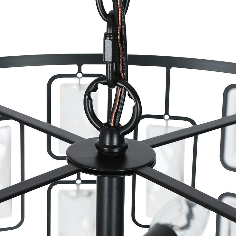 Image 4 Polia 16 1/2" Wide Black Metal 4-Light Drum Chandelier more views