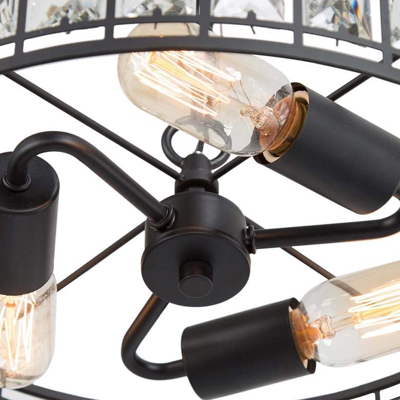 Image 3 Polia 16" Wide Black Metal 3-Light Drum Chandelier more views