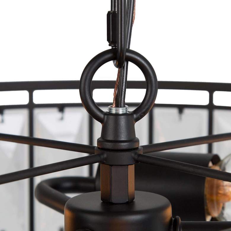 Image 4 Polia 16" Wide Black Metal 3-Light Drum Chandelier more views