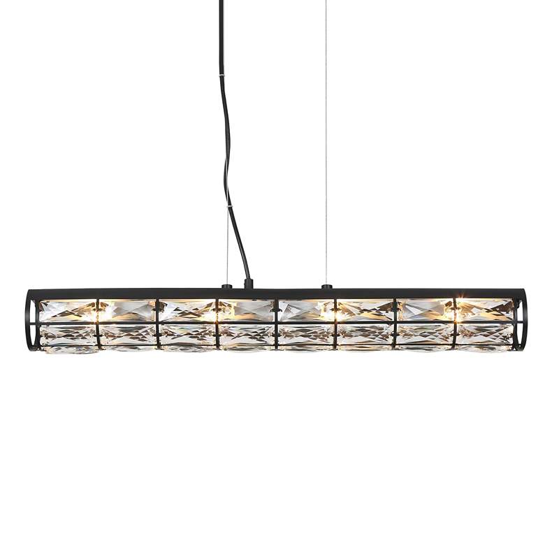 Image 1 Polia 27 inch Wide Black Metal 4-Light Island Chandelier