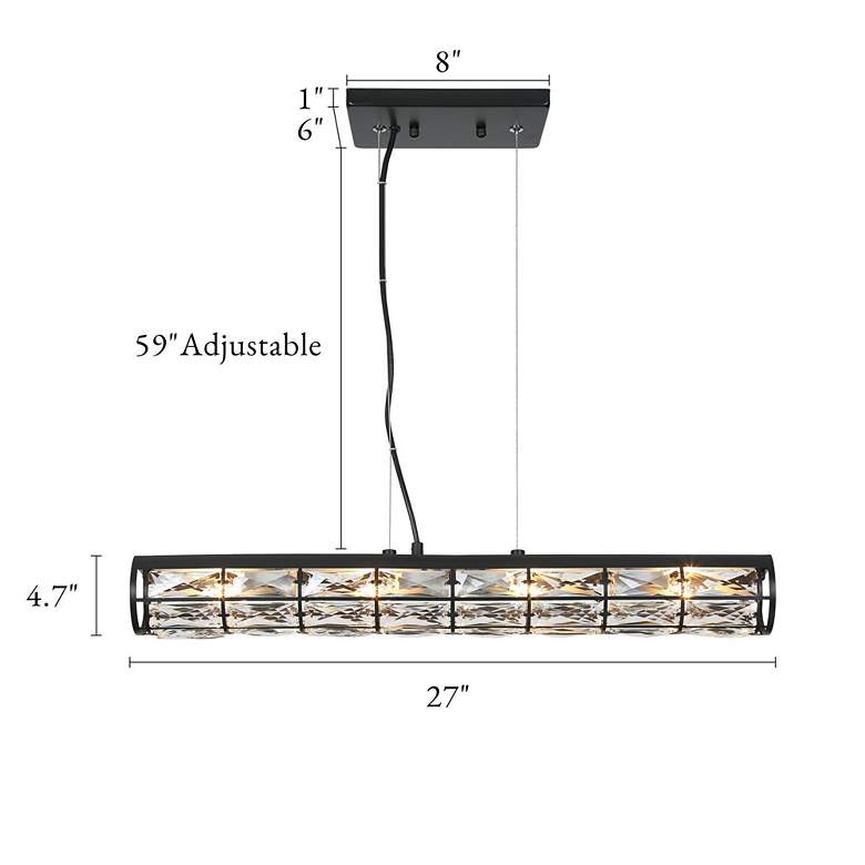 Image 5 Polia 27" Wide Black Metal 4-Light Island Chandelier more views