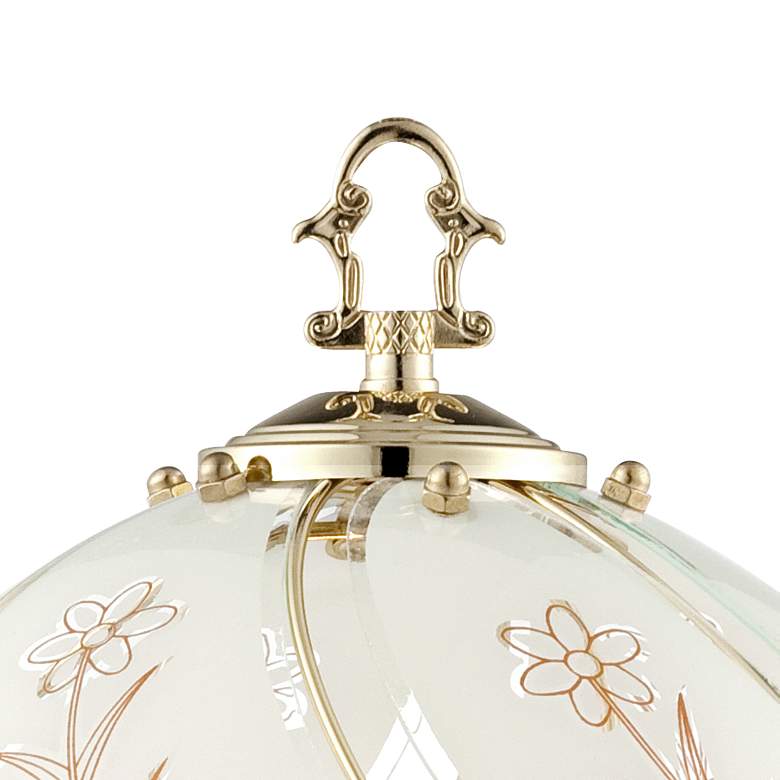 Image 4 Polished Brass and Flower Glass Shade 15" High On-Off Touch Table Lamp more views