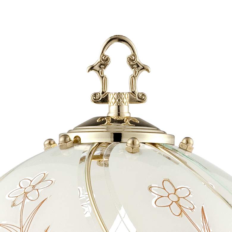 Image 4 Polished Brass and Flower Glass Shade 15" High On-Off Touch Table Lamp more views