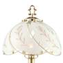 Polished Brass and Flower Glass Shade 15" High On-Off Touch Table Lamp in scene