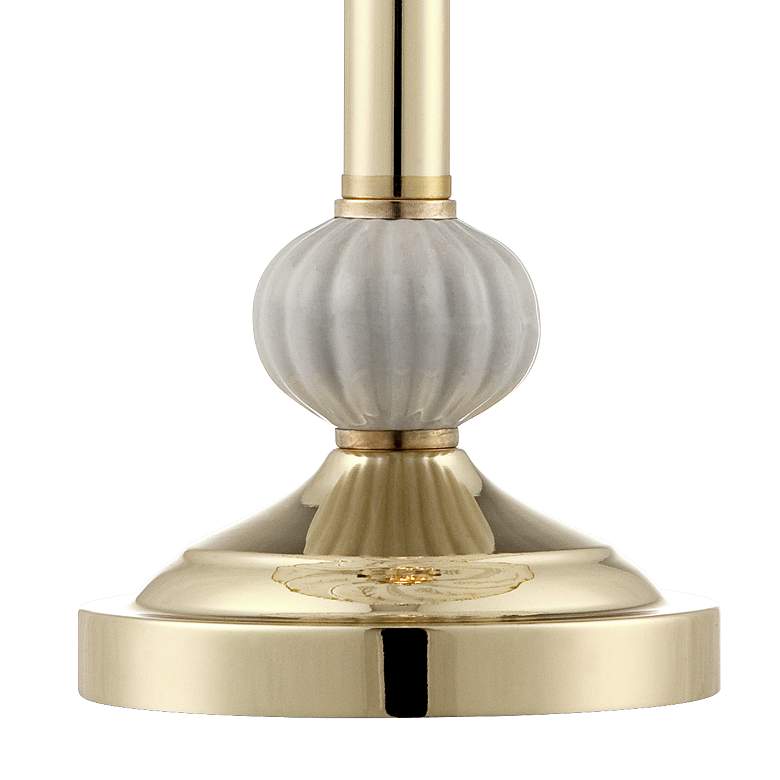 Image 6 Polished Brass and Flower Glass Shade 15" High On-Off Touch Table Lamp more views