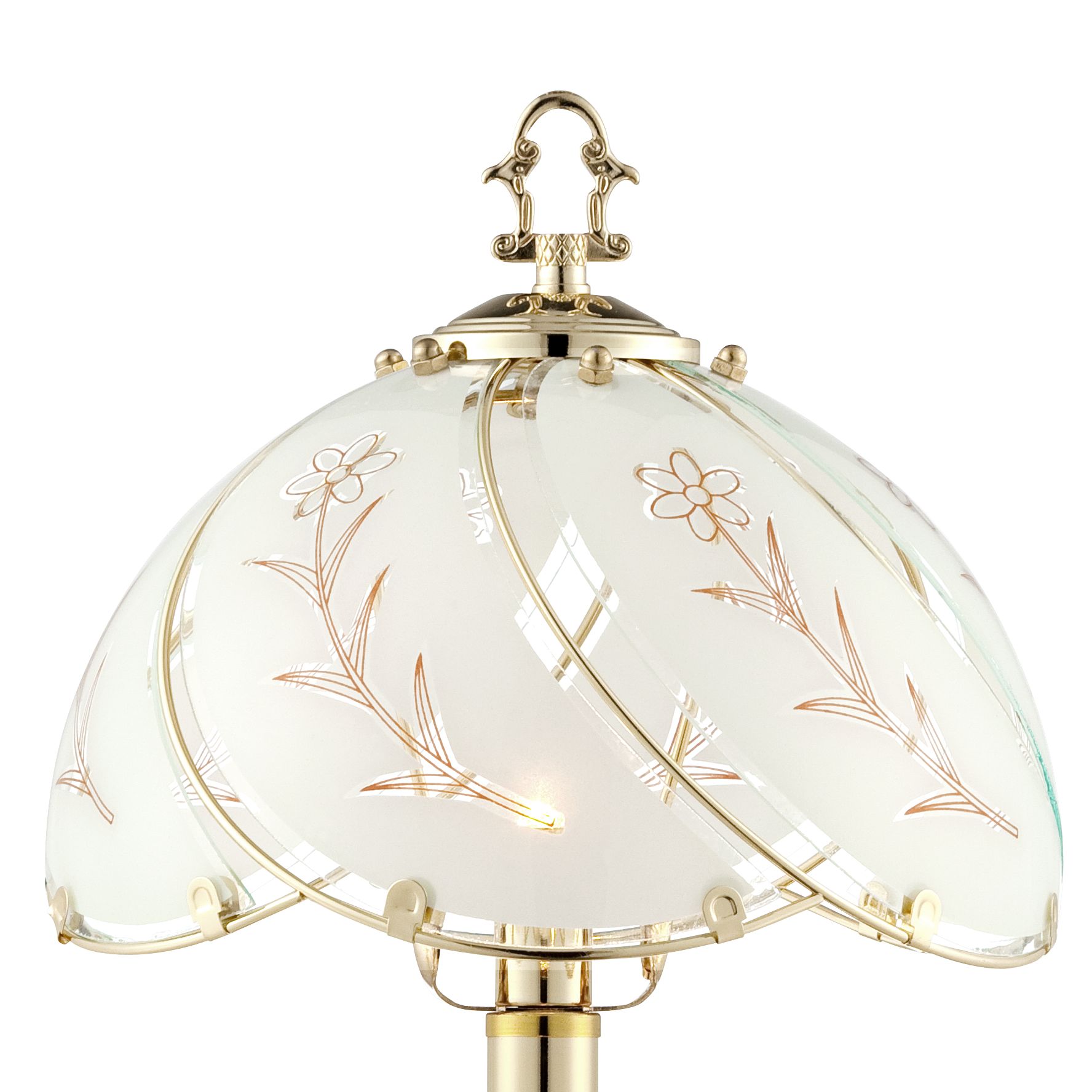 Image 5 Polished Brass and Flower Petal Shade 15" High Touch Table Lamp more views