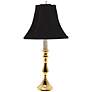 Polished Brass Black Shade Candlestick 24" High Table Lamp