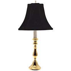 Polished Brass Black Shade Candlestick 24&quot; High Table Lamp