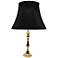 Polished Brass Black Shade Candlestick 27" High Table Lamp