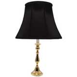 Polished Brass Black Shade Candlestick 27&quot; High Table Lamp