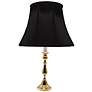 Polished Brass Black Shade Candlestick 27" High Table Lamp