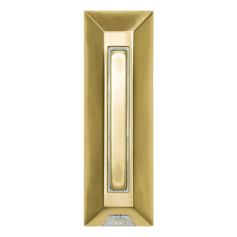 Image 1 Polished Brass Rectangular LED Doorbell Button