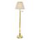 Polished Brass Swingarm Pleated Shade Floor Lamp