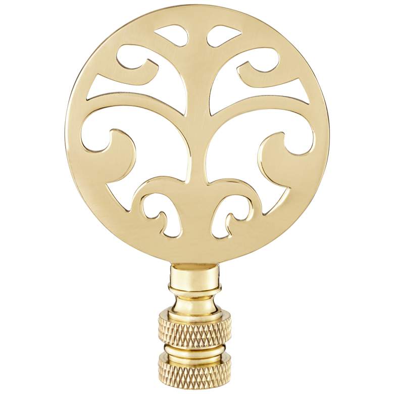 Image 1 Polished Brass Tree Lamp Shade Finial