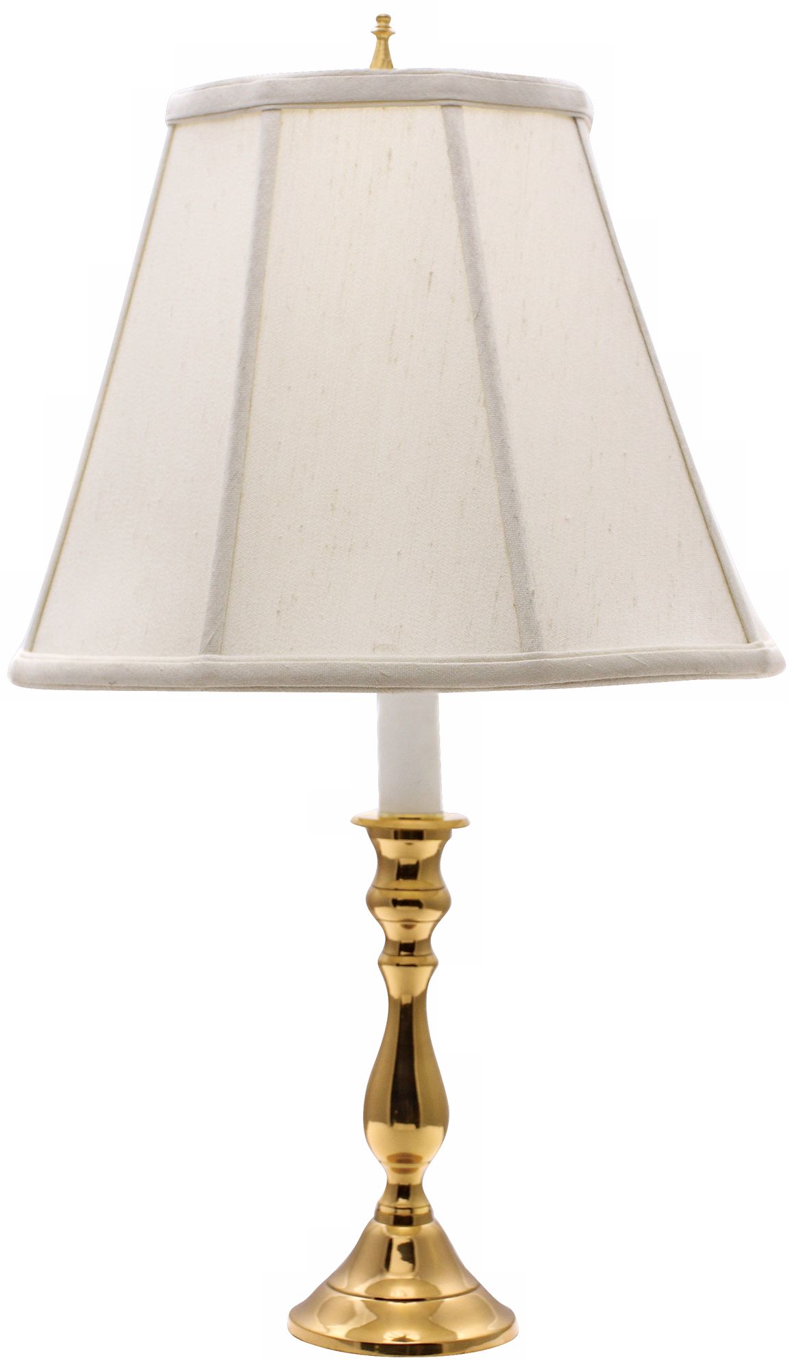 brass table lamp with white shade