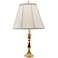 Polished Brass White Shade 19" High Candlestick Accent Table Lamp