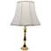 Polished Brass White Shade Candlestick Table Lamp