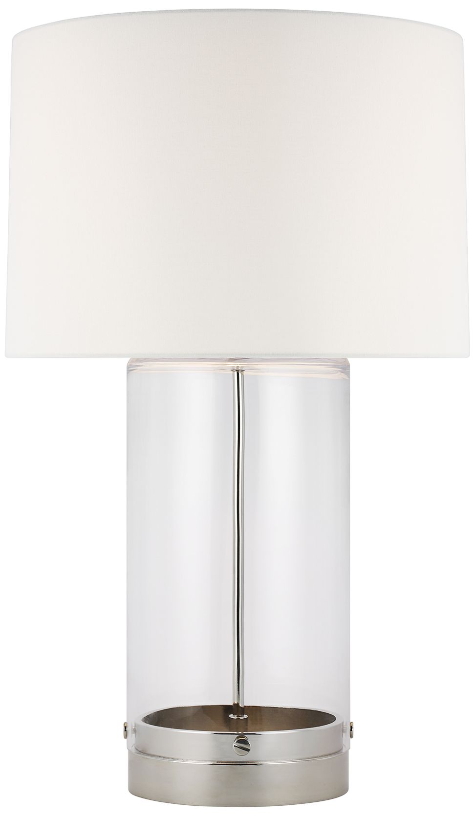 Polished Nickel and Glass Cylinder LED Table Lamp by Chapman & Myers
