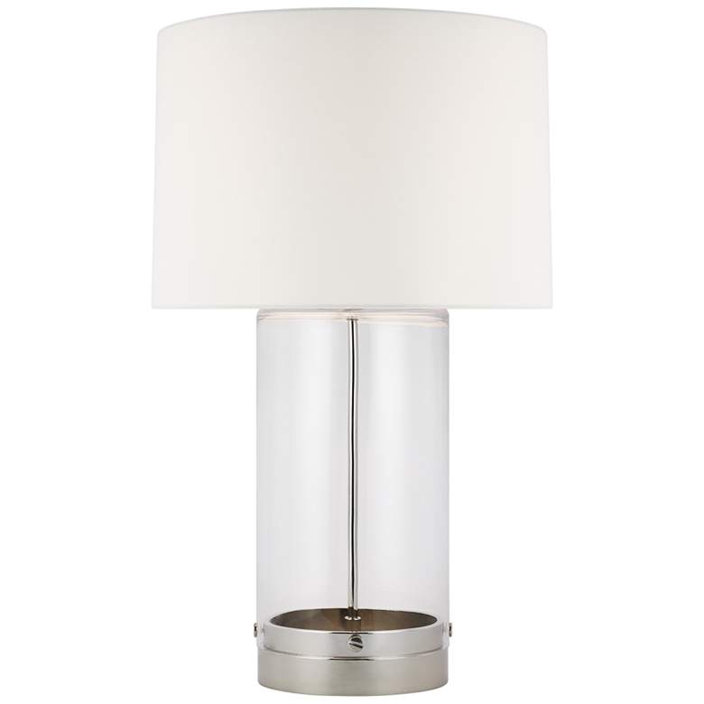 Image 2 Polished Nickel and Glass Cylinder LED Table Lamp by Chapman &amp; Myers