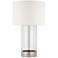 Polished Nickel and Glass Cylinder LED Table Lamp by Chapman & Myers