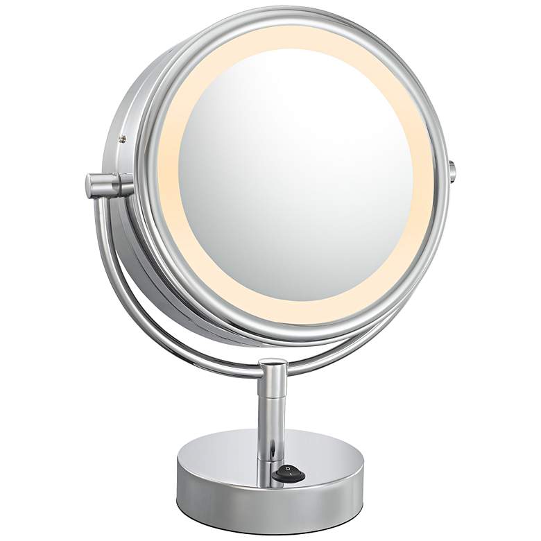 Image 1 Polished Nickel Double Sided 9 inch Wide LED Vanity Mirror