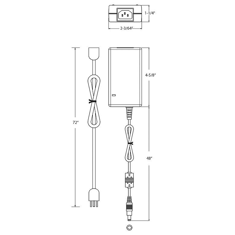 Image 2 Polk 2.2 inch Wide Black LED Plug-in Power Supply more views