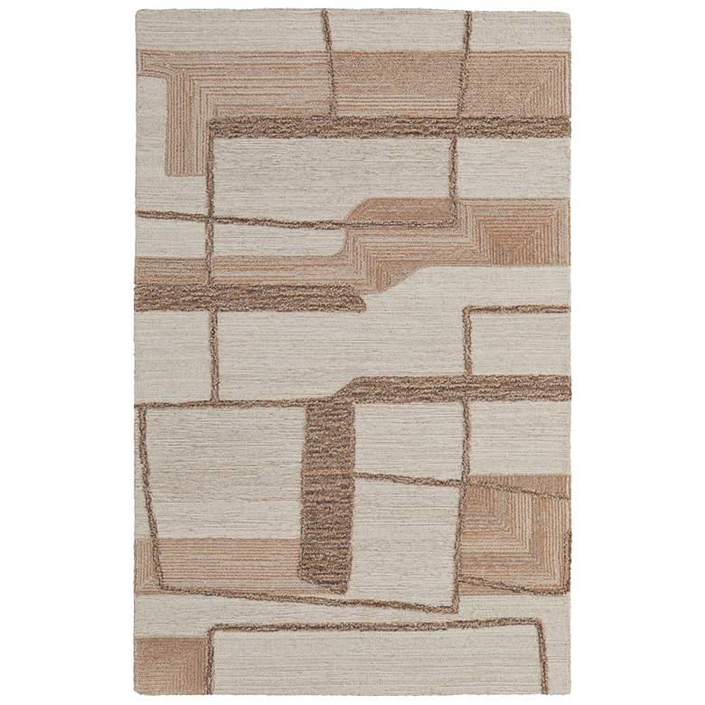 Image 1 Pollock Modern Geometric Hand Tufted Ivory Area Rug 8954F