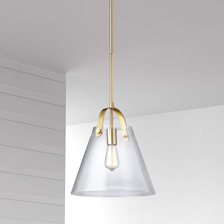 Image 1 Polly 12.75" Wide Medium Aged Brass Pendant