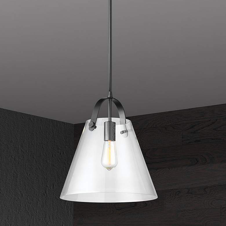 Image 1 Polly 12.75" Wide Medium Matte Black Pendant