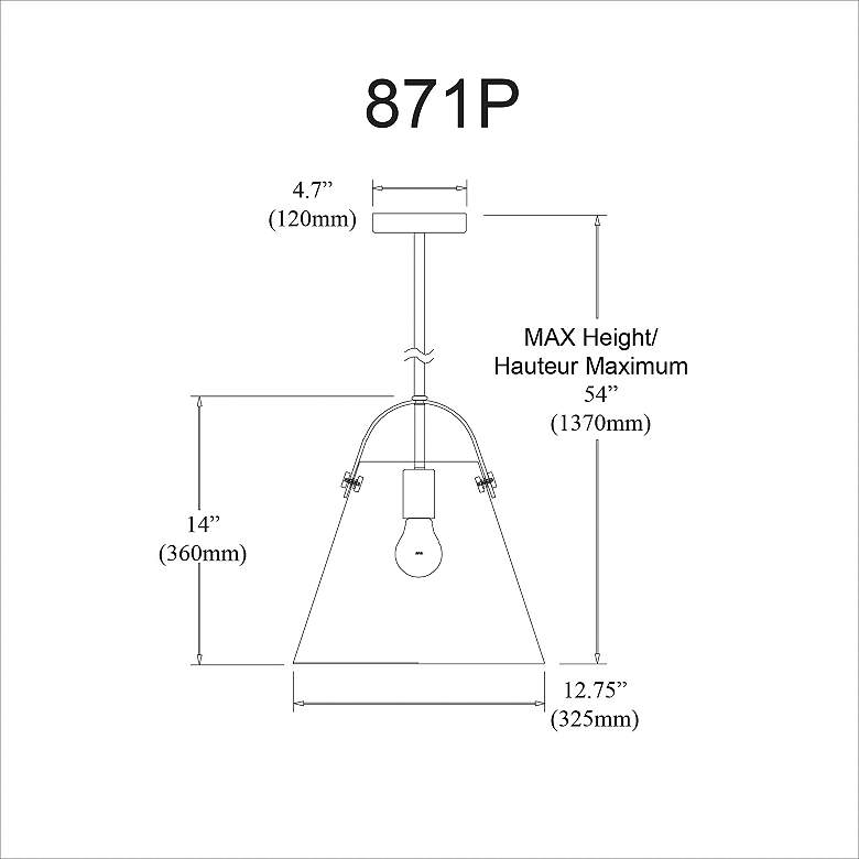 Image 3 Polly 12.75" Wide Medium Matte Black Pendant more views