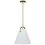 1_Polly 12.75" Wide Aged Brass Finish Pendant w/ White Shade