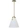 Polly 12.75" Wide Aged Brass Finish Pendant w/ White Shade